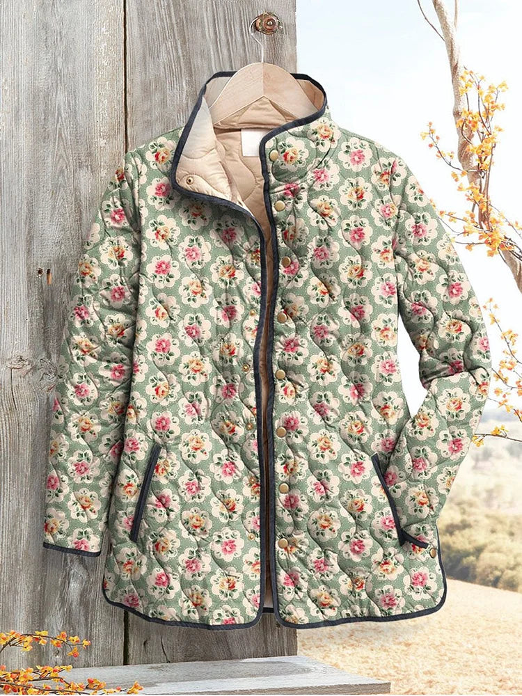 Damen Vintage Jacke Regular Fit Weich Warm Knitterarm Elegant Freizeit Alltag