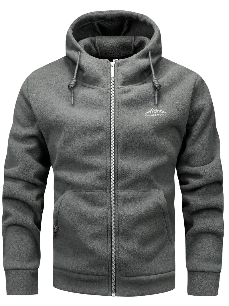 Herren Kapuzenpullover Reißverschluss Fleece Regular Fit Langarm Kängurutaschen Freizeit Hoodie warm