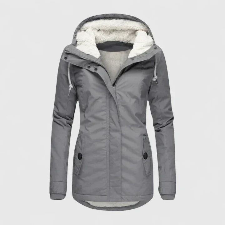 Damen Übergangsjacke Regular Fit Langarm Wattiert Wasserabweisend Freizeit Winterjacke Warm Casual