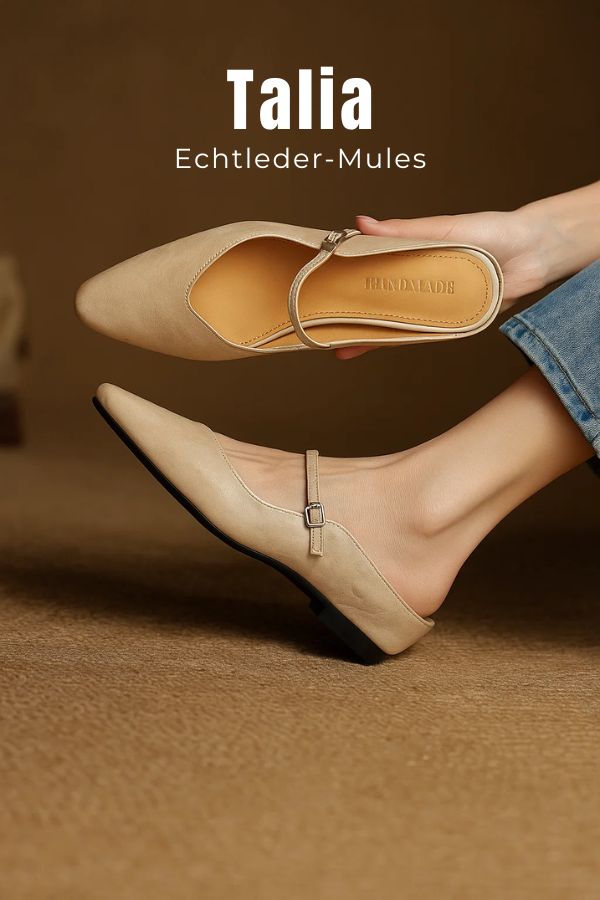 Damen Pantoletten spitz Mary Jane Riemen rutschfest bequem elegant