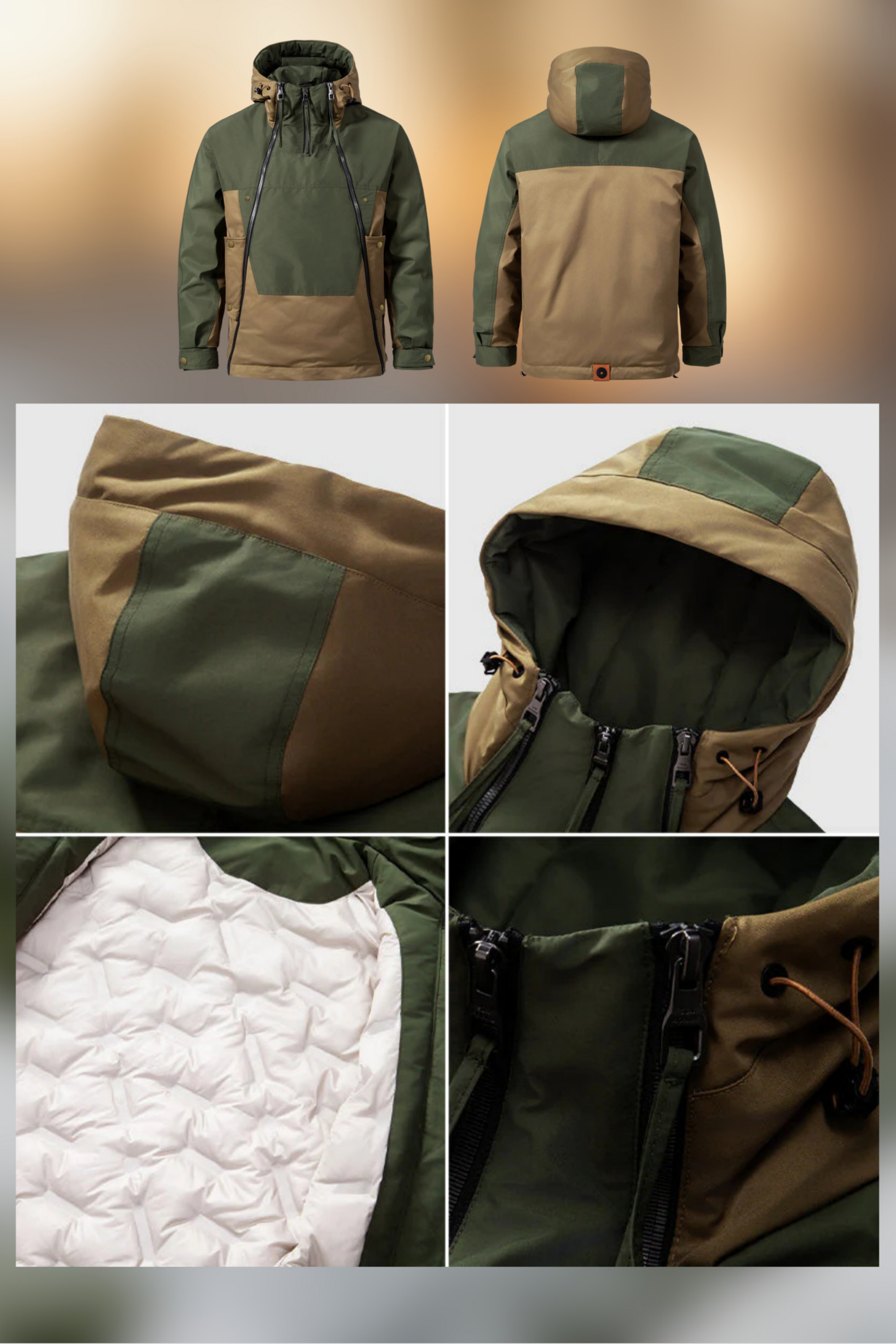 Herren Daunenjacke Regular Fit Warm Gefüttert Winddicht Wasserabweisend Kapuze Leicht Winter Alltag Outdoor