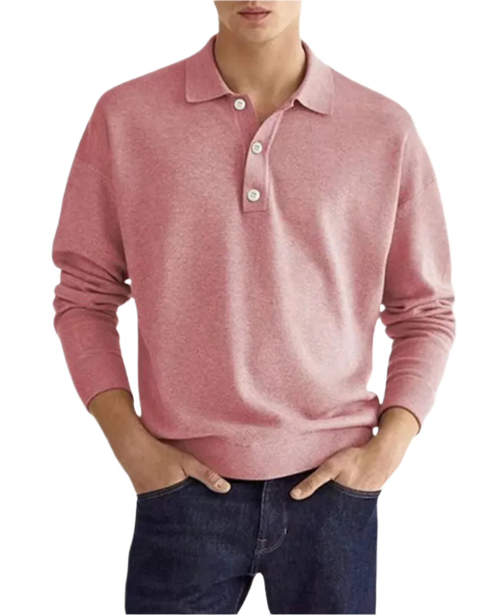 Herren Polopullover tailliert Kragen langarm atmungsaktiv bequem vielseitig
