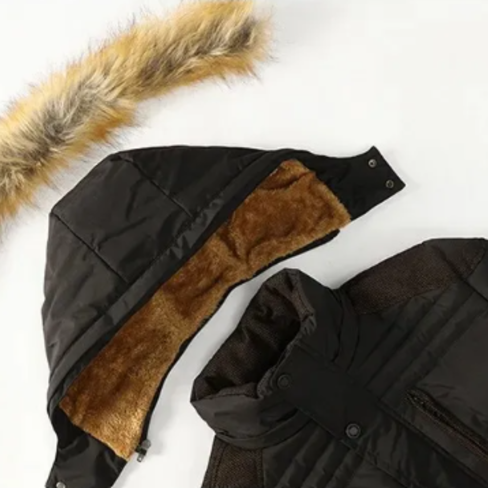 Herren Winterjacke Gepolstert Fleece Slim Fit Elegant Warm Übergangsjacke Alltag Outdoor Business Casual