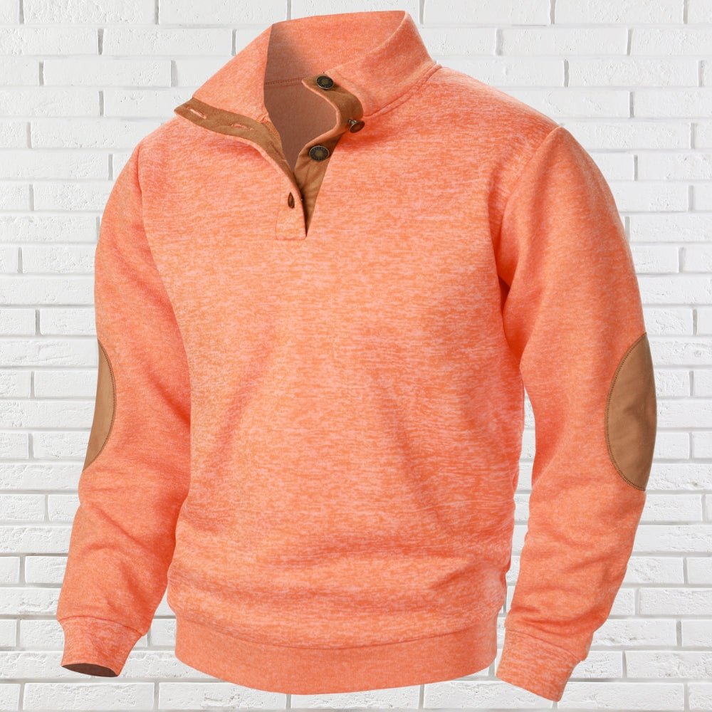 Herren Pullover Regular Fit Stehkragen Knopfleiste Strick Warm Casual Elegant Übergang Alltag
