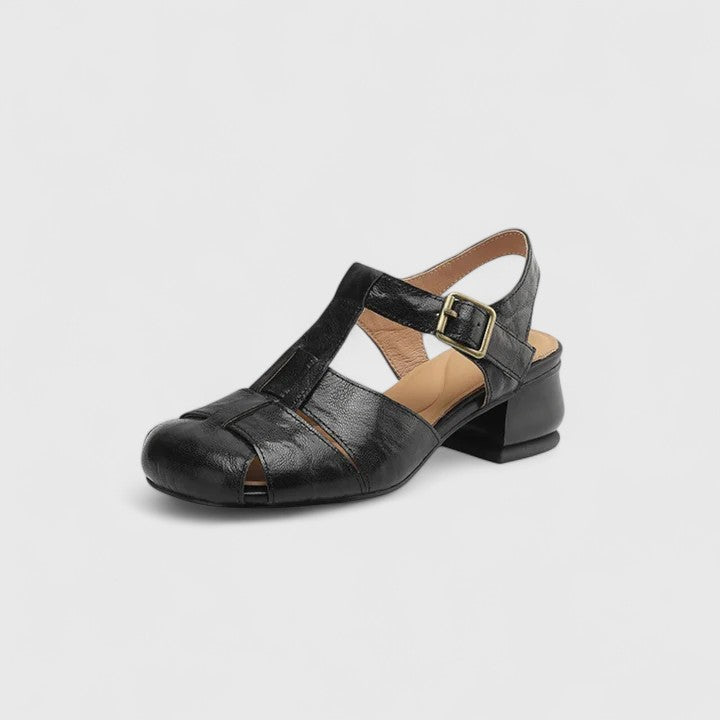 Damen Blockabsatz Schnalle Riemen Slip Sandalen einfach bequem