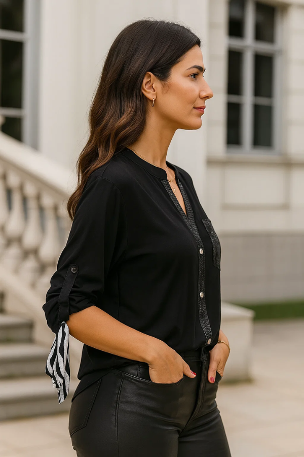 Anne | Casual Top mit Pailletten-Details
