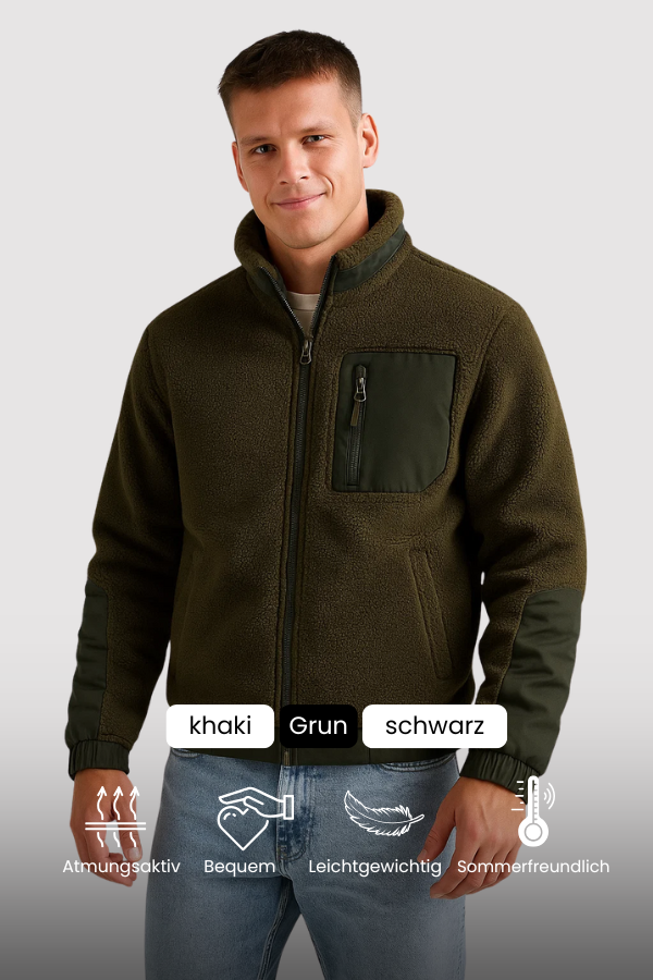 Herren Winterjacke Regular Fit Fleecegefüttert Stehkragen Reißverschluss Warm Winddicht Casual Übergang