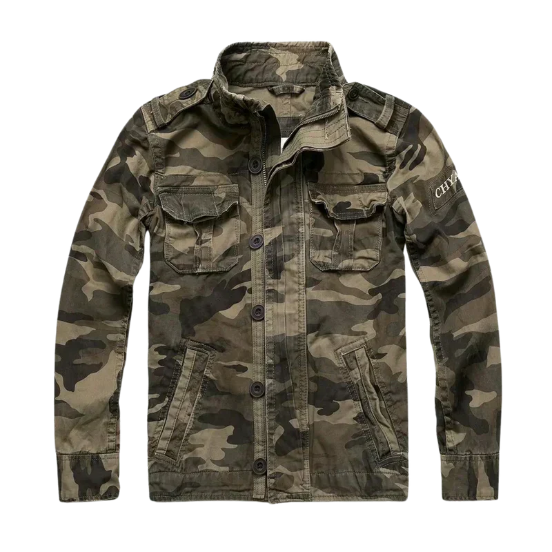Herren Jeansjacke Regular Fit Denim Militärstil Mehrere Taschen Robust Alltag Streetwear Vintage