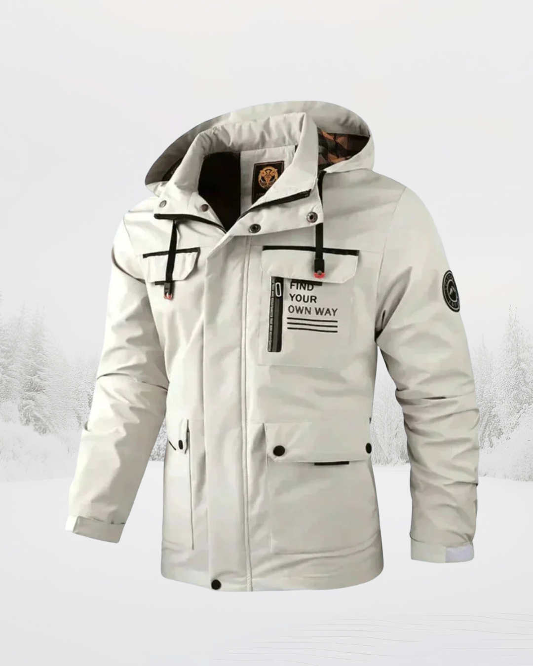 Herren Winterjacke Regular Fit Wasserabweisend Warm Kapuze Abnehmbar Outdoor Alltag Übergang Kalt Wetter