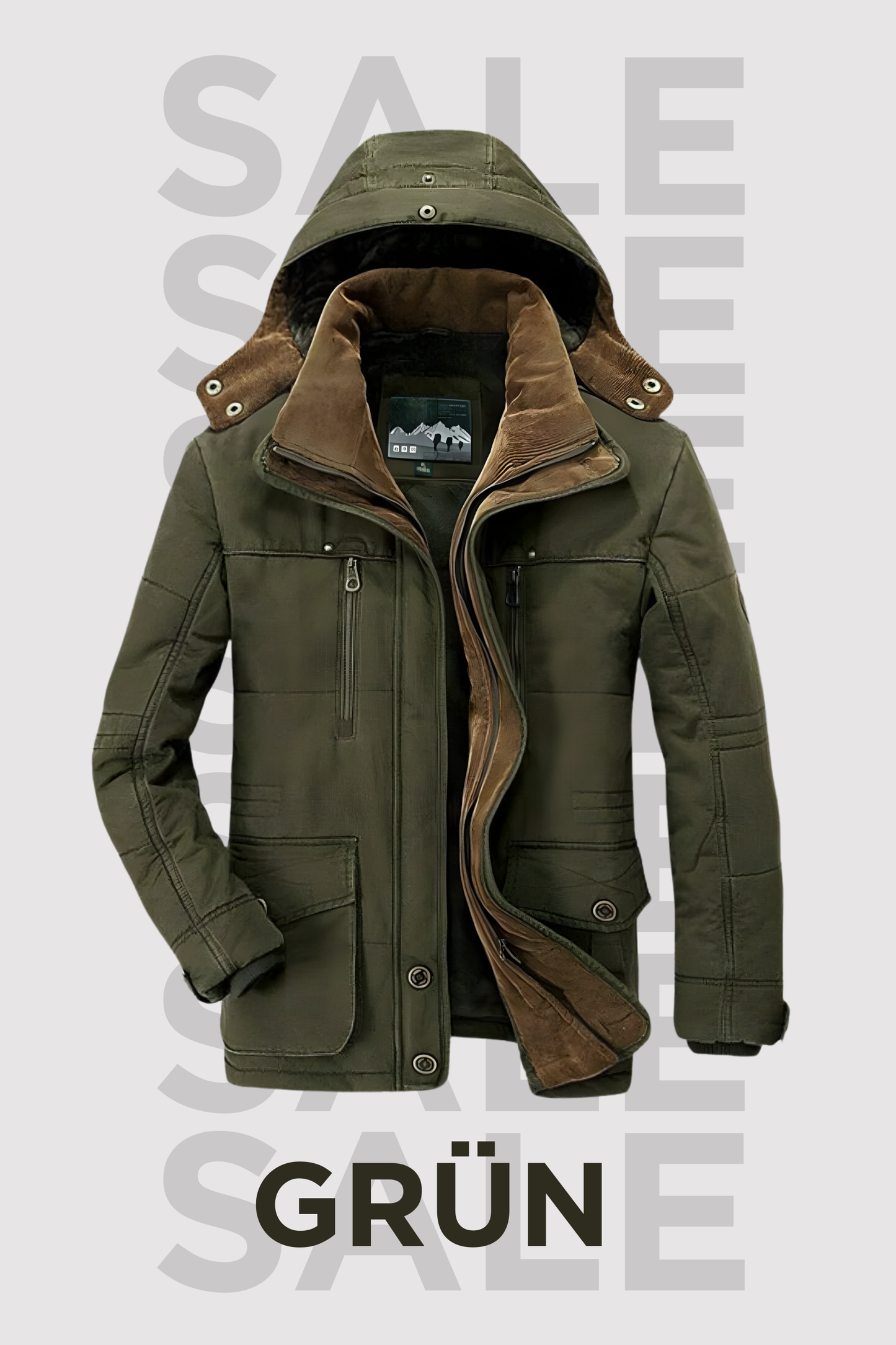 Herren Winterjacke Regular Fit Warm Gefüttert Winddicht Wetterfest Reißverschluss Freizeit Outdoor