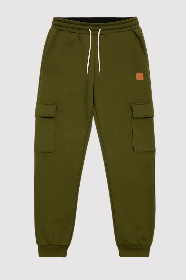 Herren Cargo Jogginghose elastischer Bund konisches Bein mehrere Taschen bequem