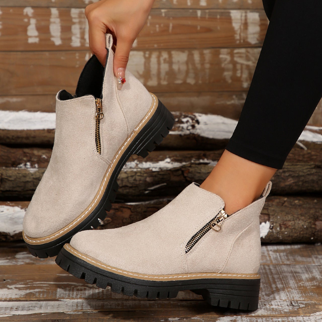 Damenstiefel Reißverschluss-Außensohle ist rutschfest und bequem im Chelsea-Stil