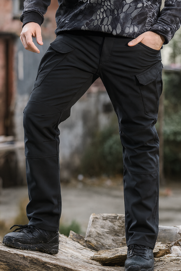 Herren Softshell Wanderhose Winter Gefüttert Wasserdicht Winddicht Stretch Outdoor Taktisch