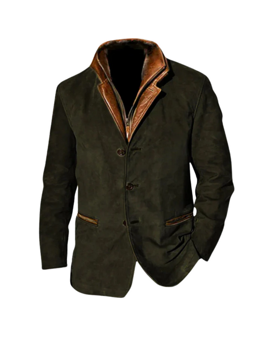 Herren Vintage Jacke Regular Fit Retro Klassisch Leicht Alltag Freizeit Übergangsjacke
