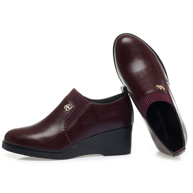 Damen Slip-On Keilschuhe, elegante Stretch rutschfeste gepolsterte bequeme