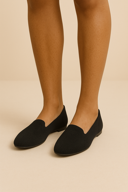 WILHELM | Damen Slipper-Loafer aus Strick für Arbeit & Freizeit