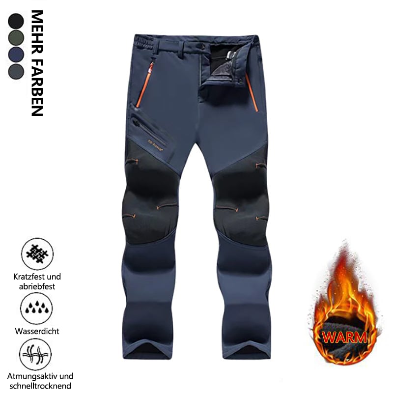 Herren Outdoor Arbeitshose Winter Warm Gefüttert Winddicht Wasserabweisend Strapazierfähig Regular Fit