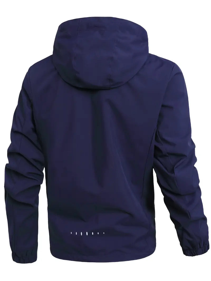 Herren Regenmantel Regular Fit Wasserdicht Leicht Atmungsaktiv Kapuze Alltag Outdoor Freizeit