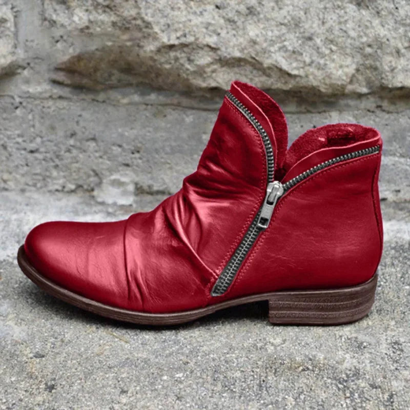 Damen Stiefeletten orthopädischer Reißverschluss rutschfest flexibel, bequem