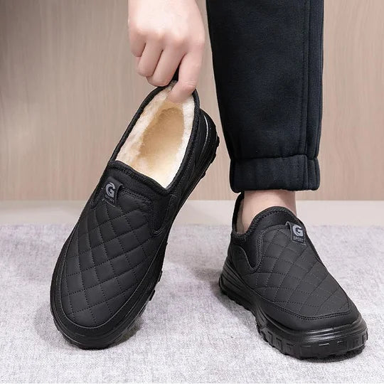 Damen Winterstiefel wasserdicht gefüttert rutschfest Slip-On gesteppt leicht warm Outdoor