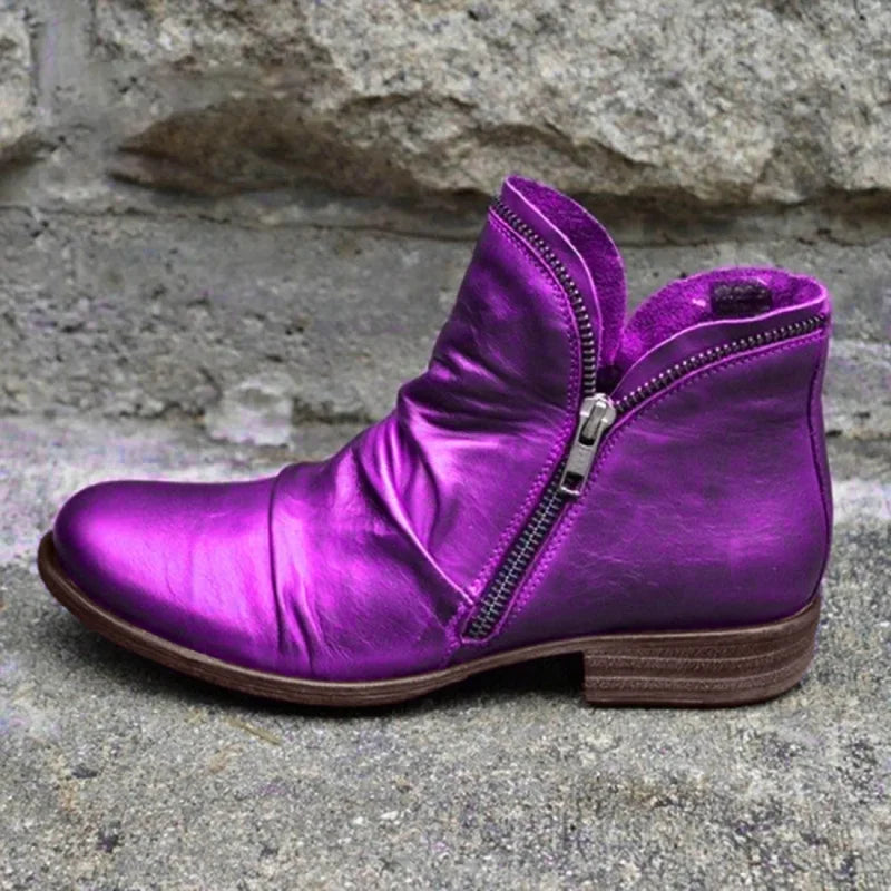 Damen Stiefeletten orthopädischer Reißverschluss rutschfest flexibel, bequem