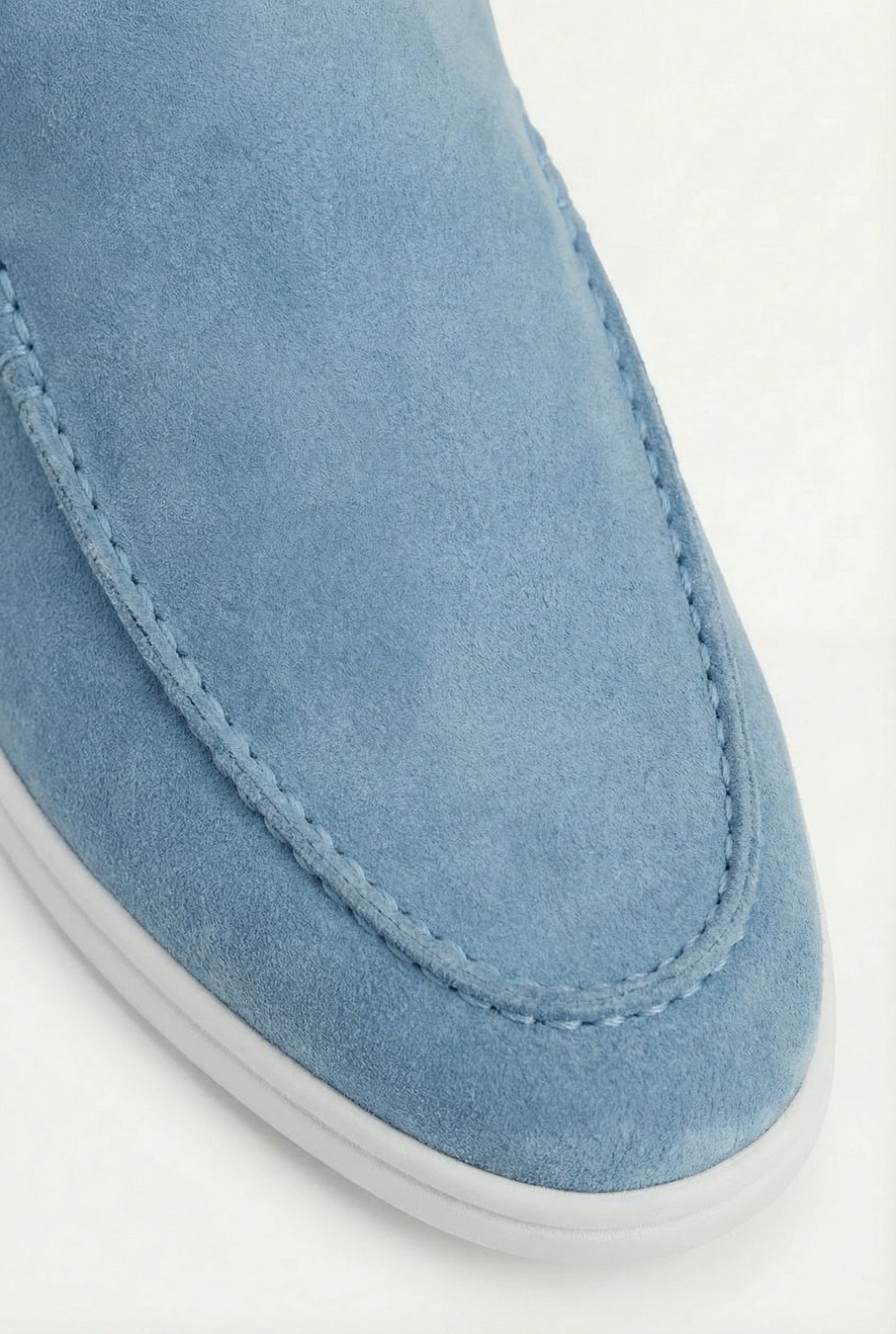 Herren Freizeitschuhe Hellblau Wildleder Mule Slip-On Offene Ferse Leichte Sommerschuhe