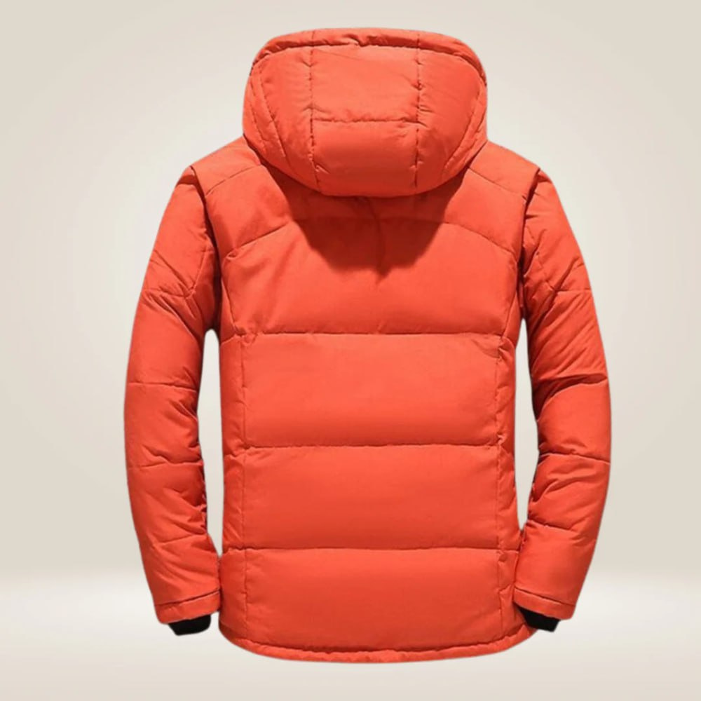 Herren Winter Daunenjacke gefüttert wasserabweisend winddicht Kapuze warm Outdoor Jacke einfarbig