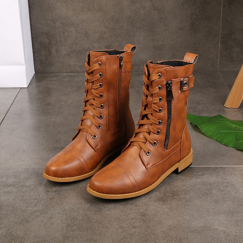 Damen Schnürstiefel Reißverschluss rutschfest langlebig bequem vielseitig