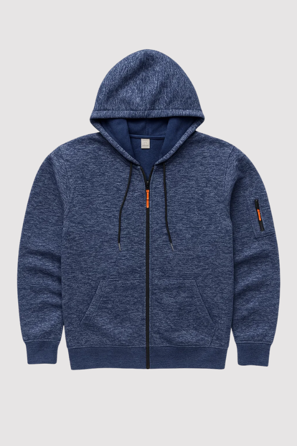 Herren Kapuzenpullover Regular Fit Halber Reißverschluss Atmungsaktiv Freizeit Hoodie Modern