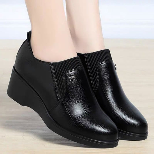 Damen Slip-On Keilschuhe, elegante Stretch rutschfeste gepolsterte bequeme