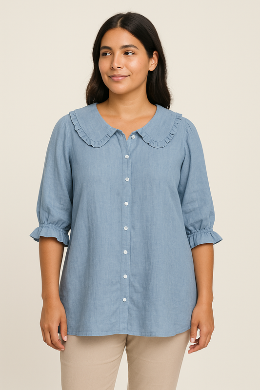 WILHELM | Damen Bluse mit Rüschenakzent für Sommer