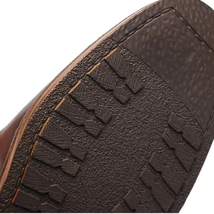 Herren Stiefel Leder elegant rutschfest Zuglasche bequem klassisch Alltag Business Casual