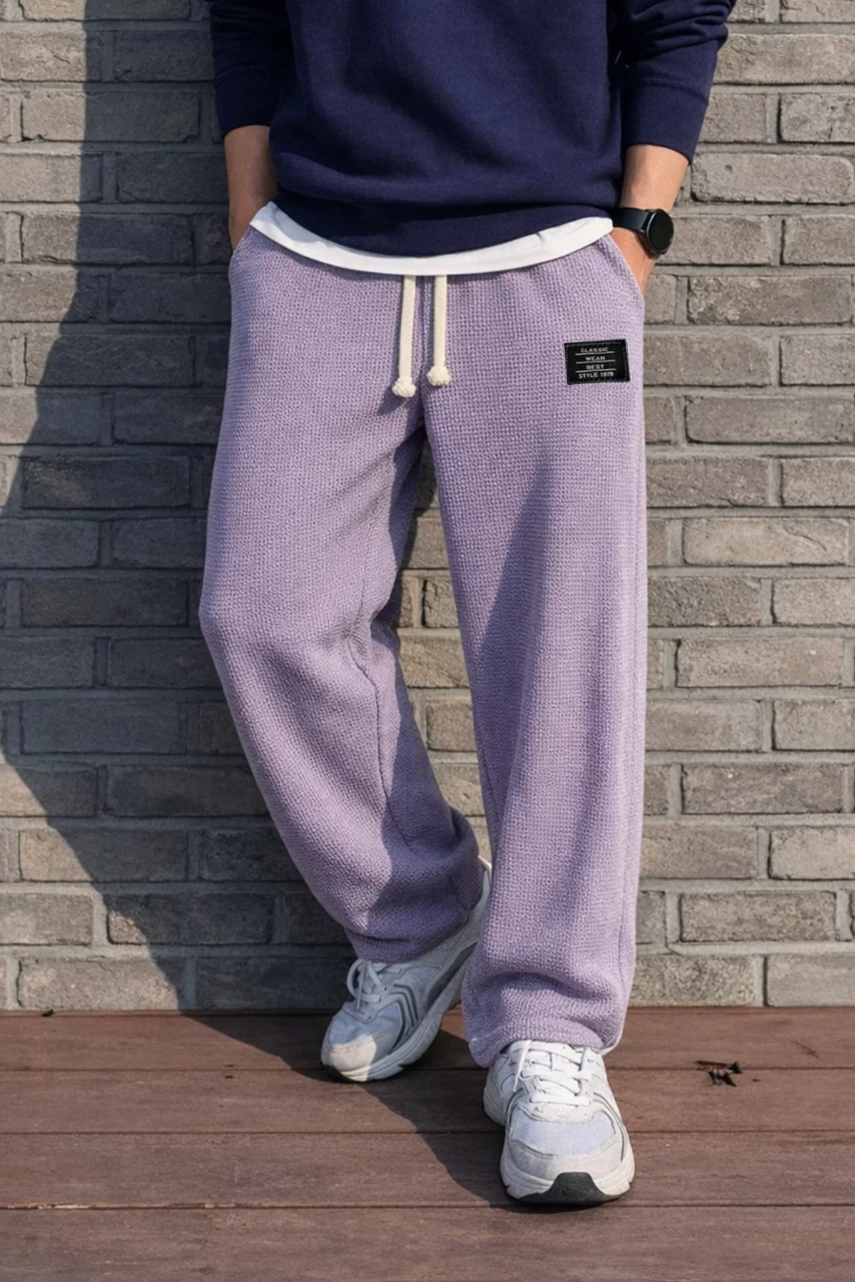 Herrenhose Entspannte Passform Kordelzug leicht elastisch bequeme Taschen