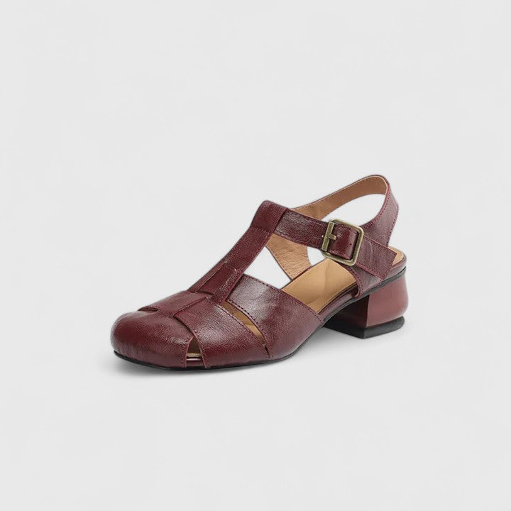 Damen Blockabsatz Schnalle Riemen Slip Sandalen einfach bequem