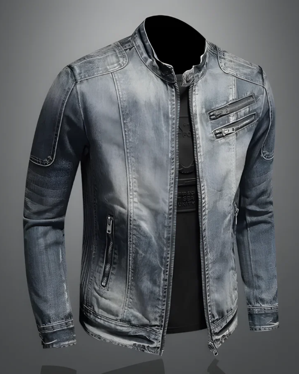 Herren Jeansjacke Denim 100% Baumwolle Regular Fit Button-Up Klassisch Freizeit Layering