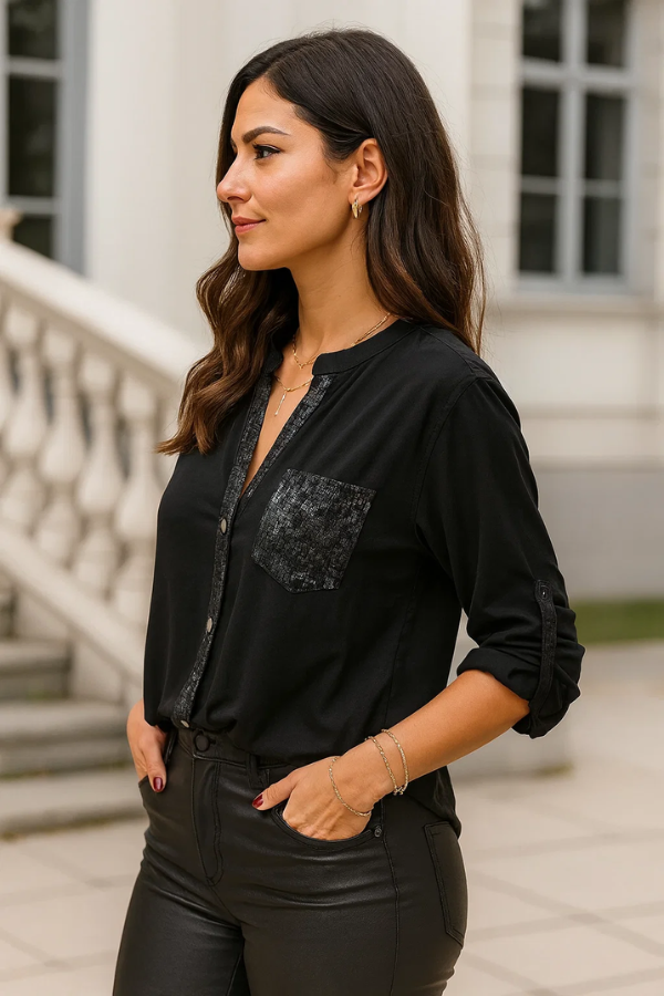 Anne | Casual Top mit Pailletten-Details