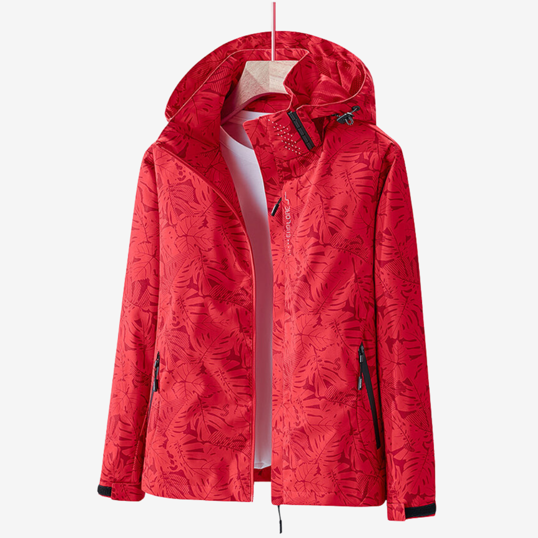 Damen Windjacke Wasserdicht Atmungsaktiv Slim Fit Kapuze Übergangsjacke Outdoor Leicht