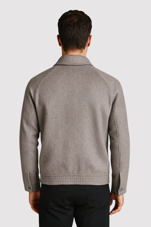 Herren Jacke Slim Fit Reißverschluss Stehkragen Elegant Minimalistisch Übergangsjacke Casual Business