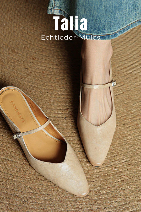 Damen Pantoletten spitz Mary Jane Riemen rutschfest bequem elegant