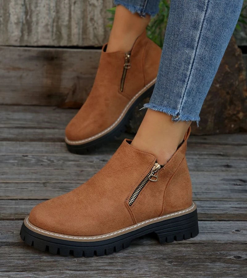 Damen Stiefel orthopädisch rutschfest Reißverschluss gepolstert leicht Alltag Komfort Schuhe