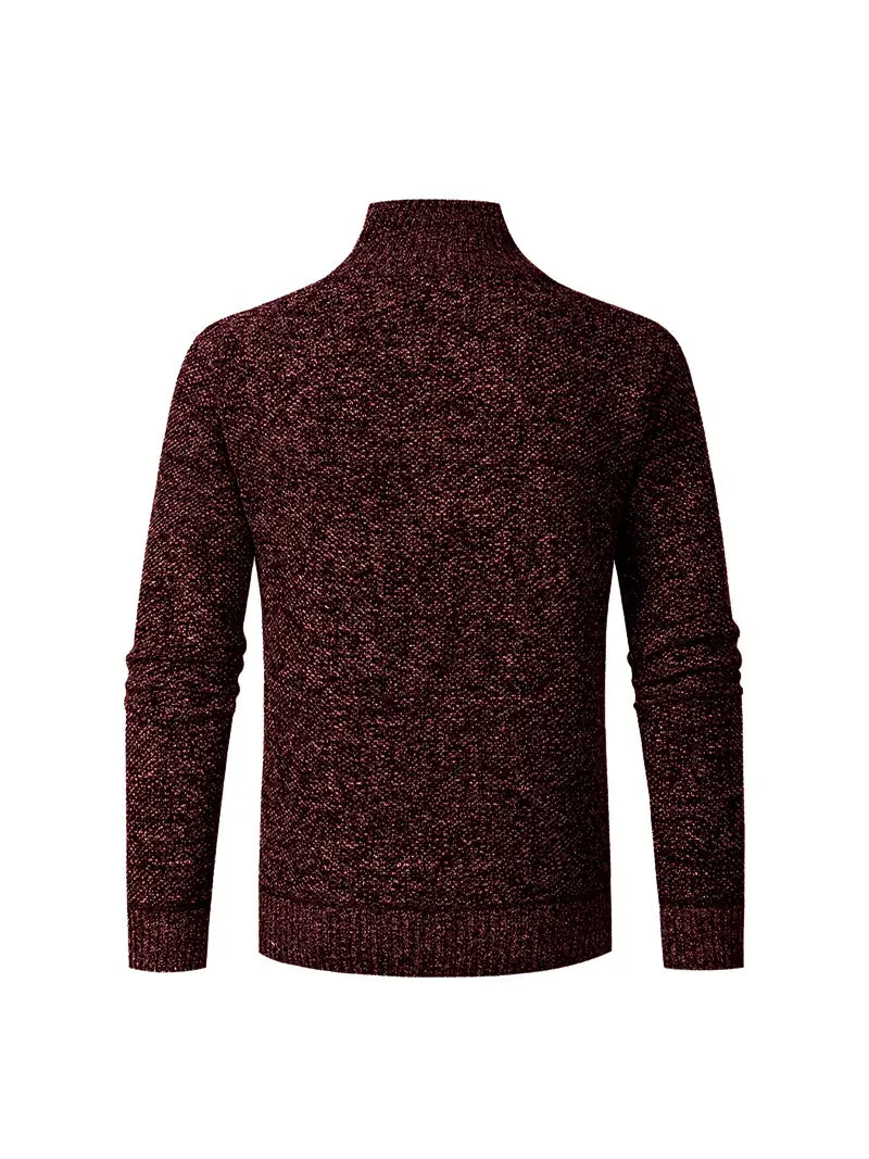 Herren Strickpullover Viertelreißverschluss Stehkragen und bequeme atmungsaktive Langarm