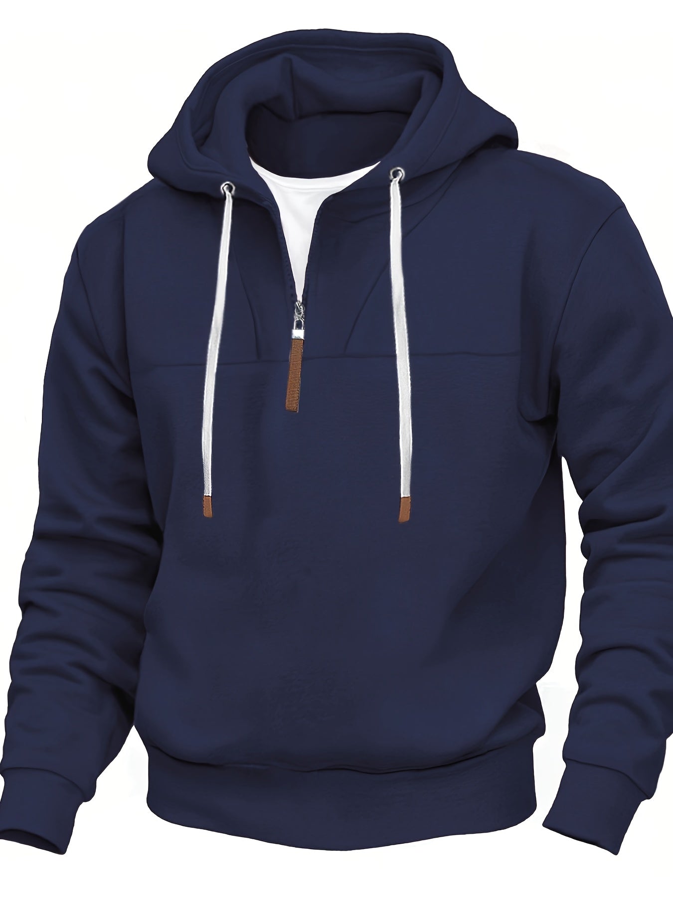 Herren Kapuzenpullover Regular Fit Halber Reißverschluss Atmungsaktiv Freizeit Hoodie Modern