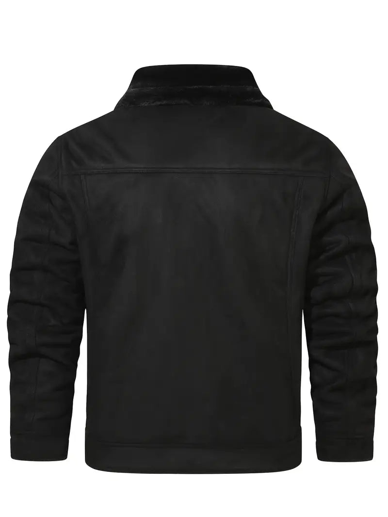 Herren Jacke Langarm Kunstfell Futter Polyester Regular Fit Warm Freizeit Urban Übergangsjacke
