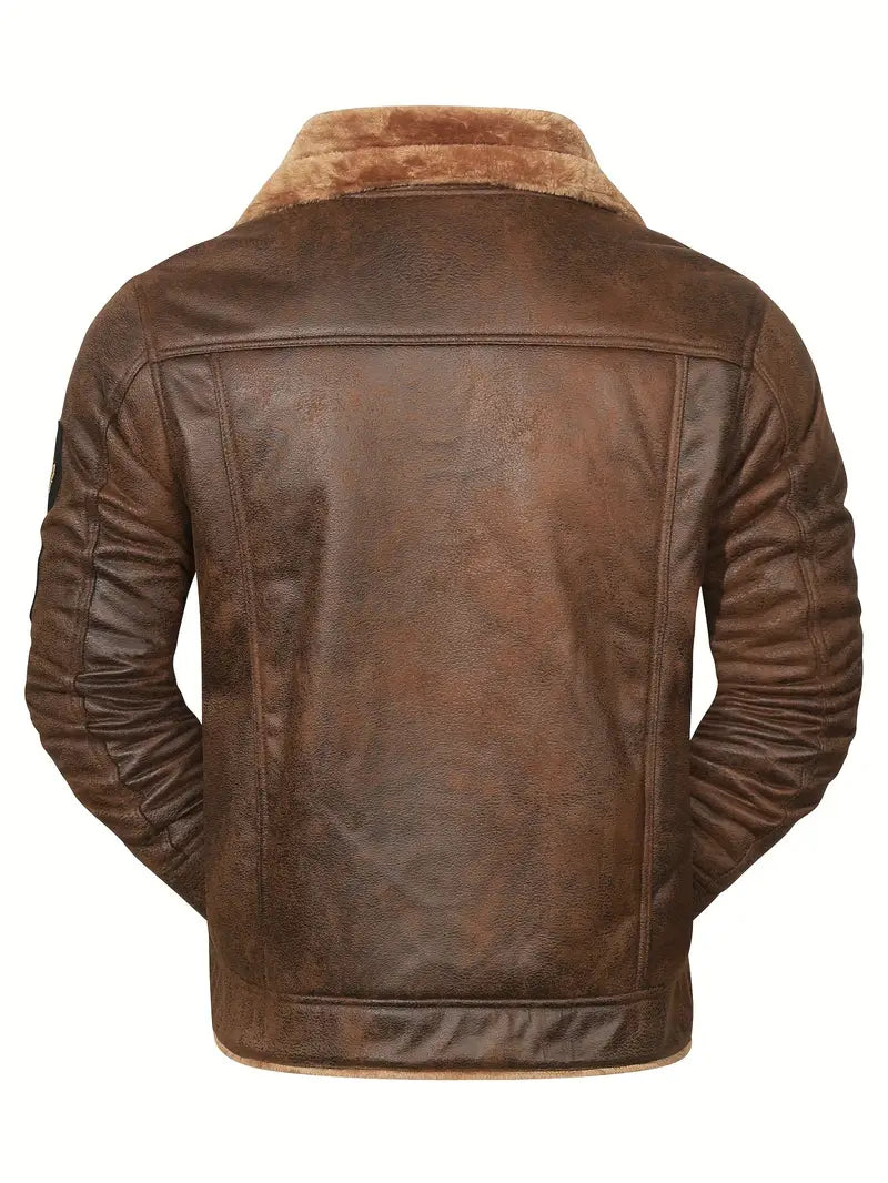 Herren Jacke Langarm Kunstfell Futter Polyester Regular Fit Warm Freizeit Urban Übergangsjacke