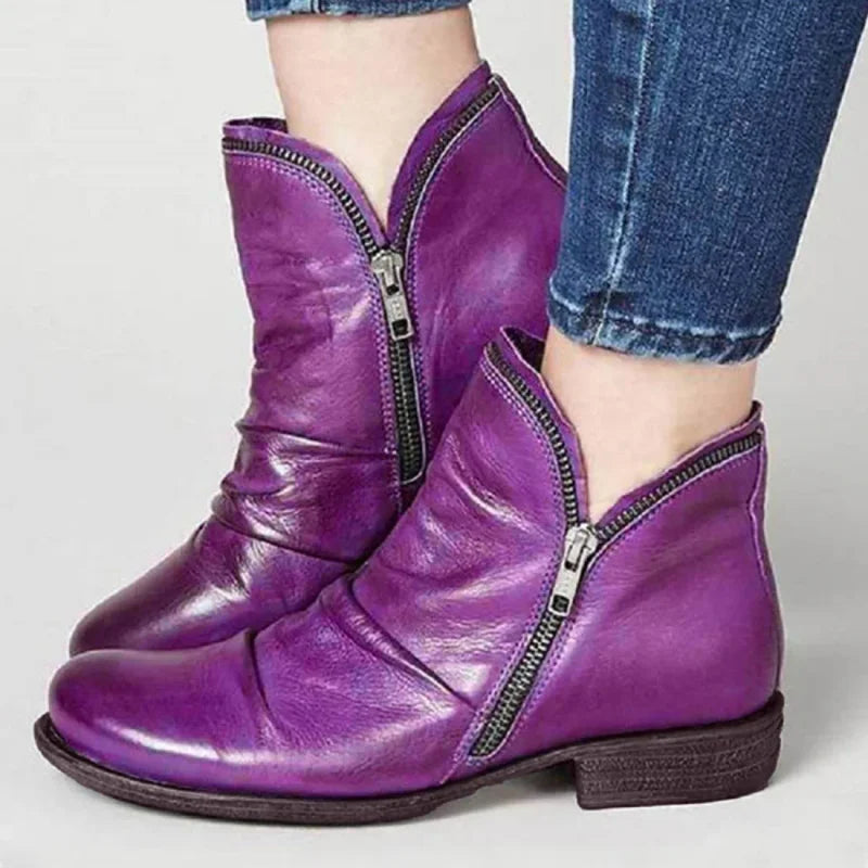 Damen Stiefeletten orthopädischer Reißverschluss rutschfest flexibel, bequem