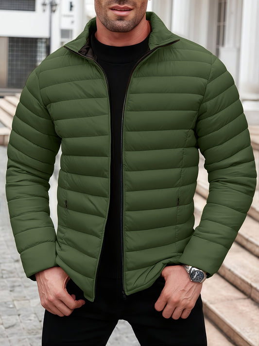 Herren Jacke Regular Fit Leicht Steppung Reißverschluss Warm Isoliert Alltag Outdoor Übergang