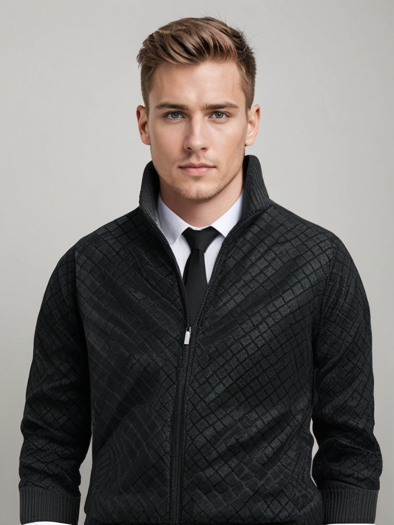 Herren Strickjacke Frontverschluss weiche atmungsaktive Figur