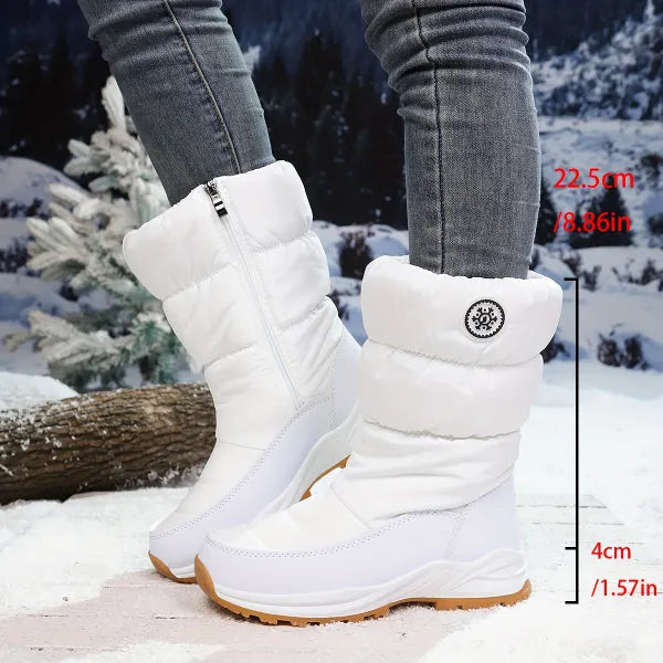 Damen Winterstiefel isoliert rutschfest Reißverschluss warm gefüttert Schneestiefel Alltag Outdoor Schuhe