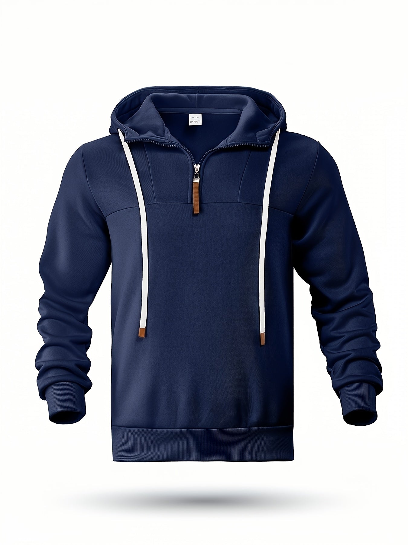 Herren Kapuzenpullover Cape Stil halber Reißverschluss locker geschnitten bequem