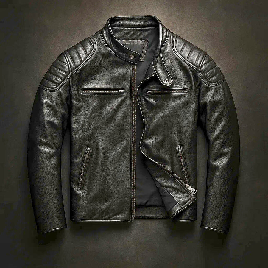 Herren Jacke Regular Fit Strukturiert Reißverschluss Warm Futter Alltag Business Casual Zeitlos Robust